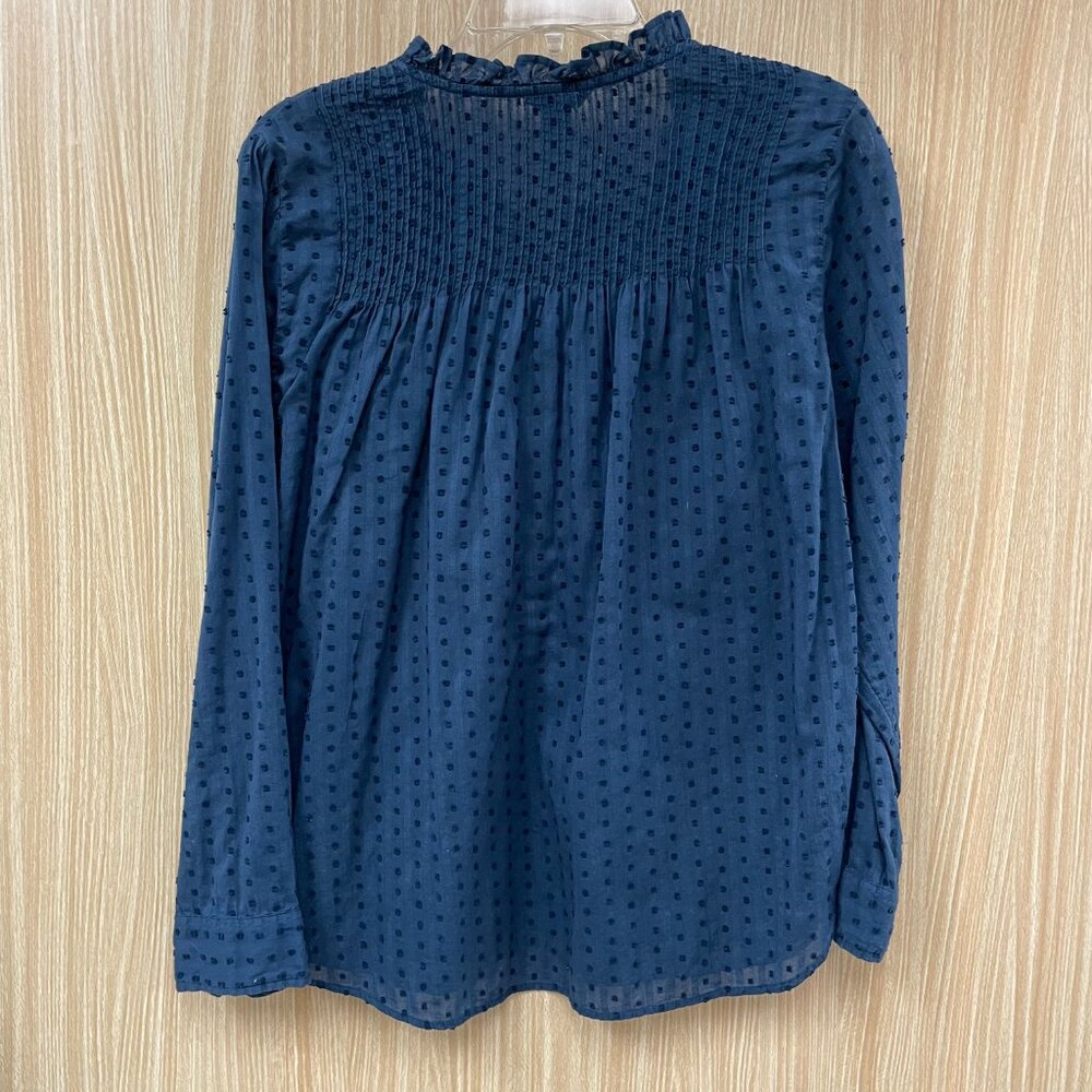 Point Sur Blue Dotted Swiss Top Size 8 - Picture 3 of 5